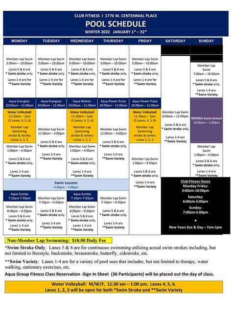 Program Schedule and JANUARY 2022 Contact Information.